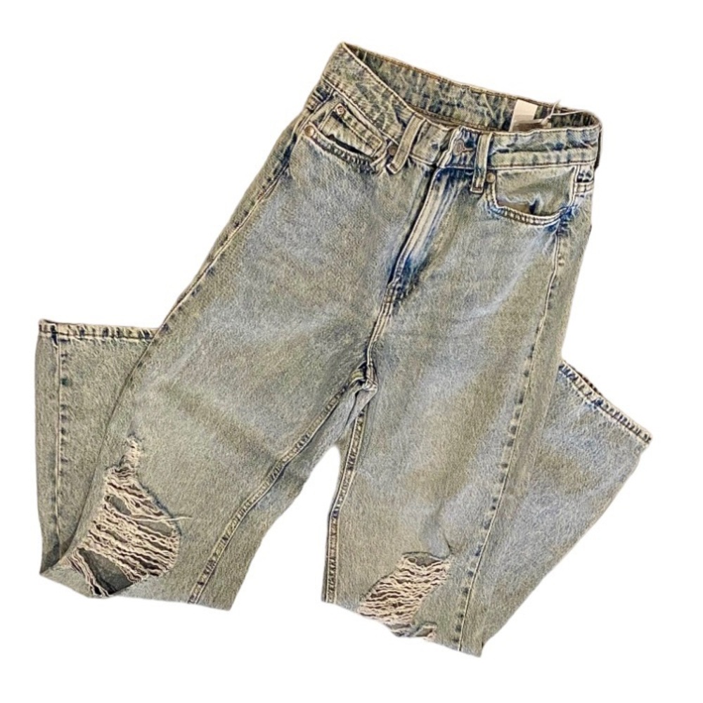 H&M High Rise Wide Straight Leg Baggy Jeans